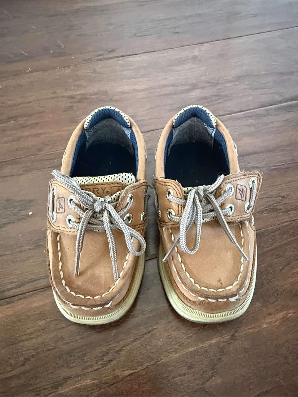 Sperry Tan Kids Boat Shoes with Lace